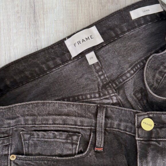 FRAME Le Nik Skinny Jeans Black Wash Lucky Mid Rise Stretch Denim Women 28 - Picture 3 of 8